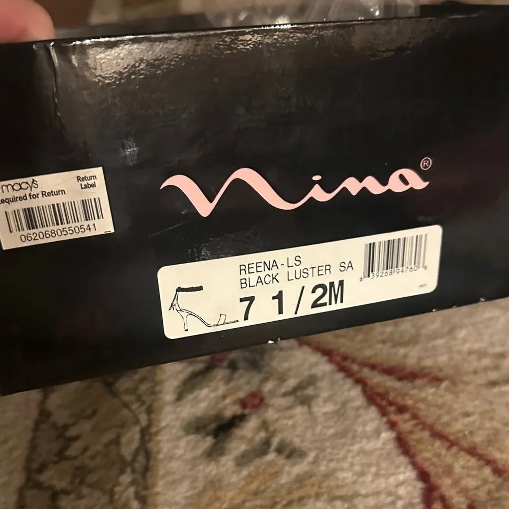 Nina Elegant Black Heels with Sparkling Strap
